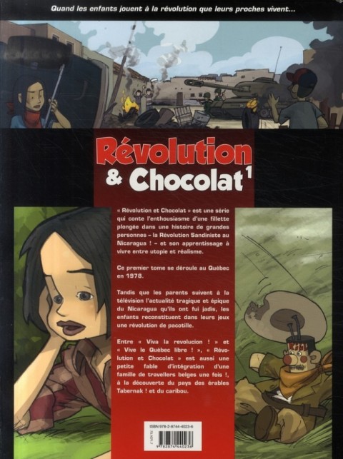 Verso de l'album Révolution & Chocolat Tome 1