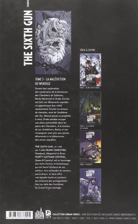 Verso de l'album The Sixth Gun Tome 5 La Malédiction du Wendigo