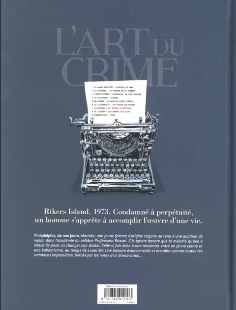 Verso de l'album L'Art du crime Tome 7 La Mélodie d'Ostelinda