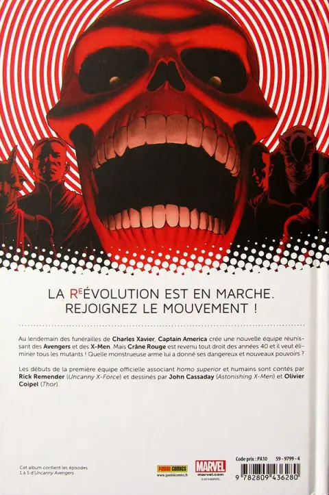 Verso de l'album Uncanny Avengers Tome 1 Nouvelle union