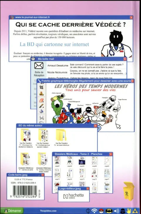 Verso de l'album Vie de Carabin Dossiers Médic@ux Tome 2 Docteur Incognito, Mister Carabin