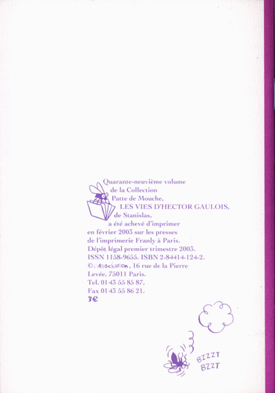 Verso de l'album Les Vies d'Hector Gaulois