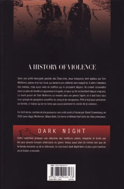 Verso de l'album A History of Violence
