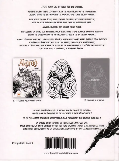 Verso de l'album Akarad L'homme qui devint loup