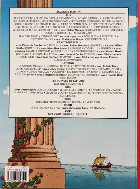 Verso de l'album Alix Tome 1 Alex l'intrépide