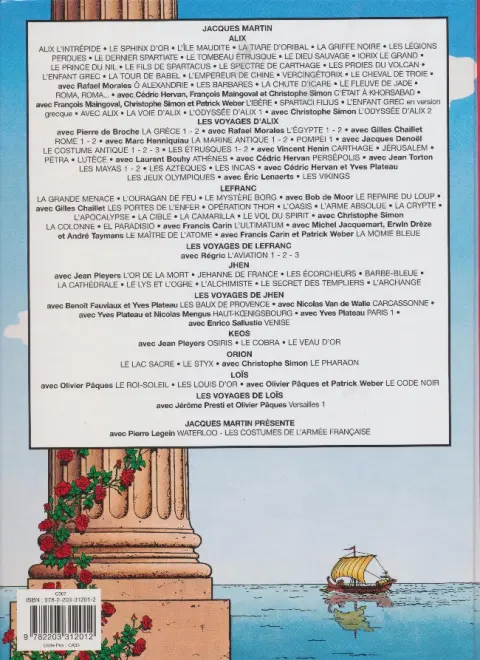 Verso de l'album Alix Tome 6 Les légions perdues