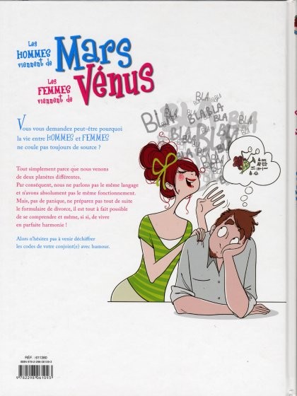 Verso de l'album Les Hommes viennent de Mars, les femmes viennent de Vénus Tome 1
