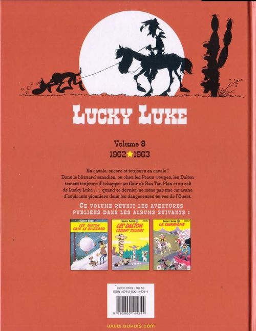 Verso de l'album Lucky Luke L'Intégrale Volume 8 1962-1963