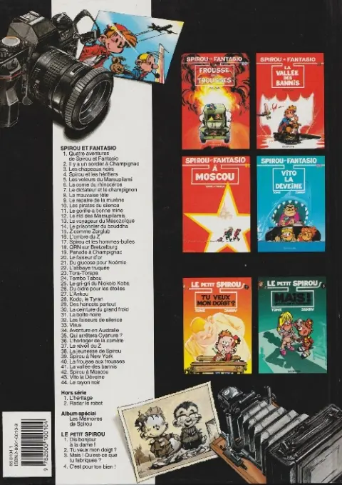 Verso de l'album Spirou et Fantasio Tome 8 La mauvaise tête