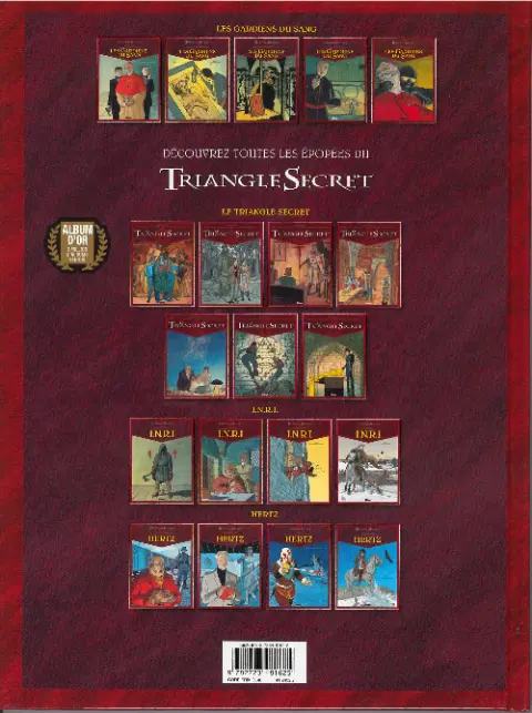 Verso de l'album Le Triangle secret - Les Gardiens du Sang Tome 5 Acta est fabula