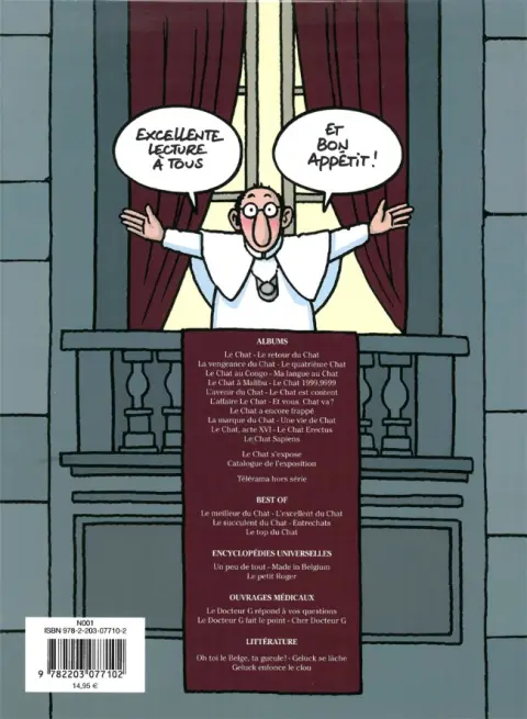 Verso de l'album Le Chat Tome 18 La Bible selon le Chat