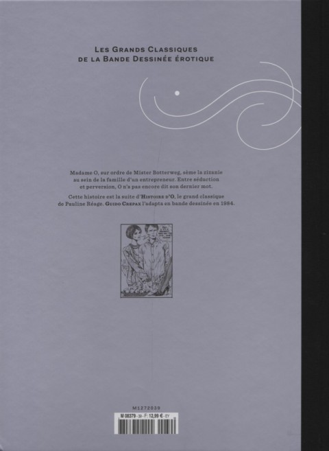 Verso de l'album Les Grands Classiques de la Bande Dessinée Érotique - La Collection Tome 39 Histoire d'O - Tome 3