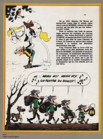 Verso de l'album Le livre d'or de Morris