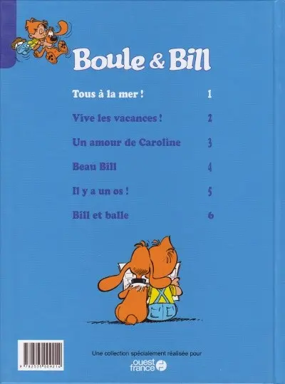 Verso de l'album Boule & Bill Tome 1 Tous à la mer !