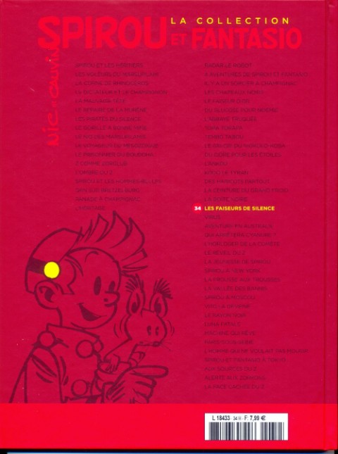 Verso de l'album Spirou et Fantasio La collection Tome 34 Les faiseurs de silence