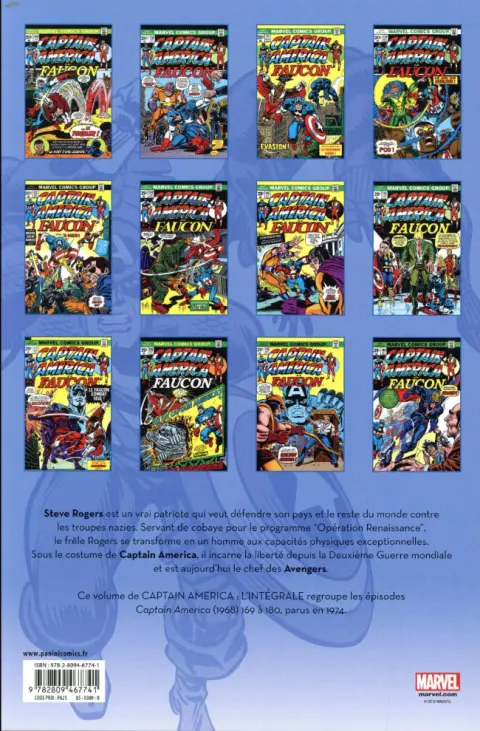 Verso de l'album Captain America - L'intégrale Tome 8 1974