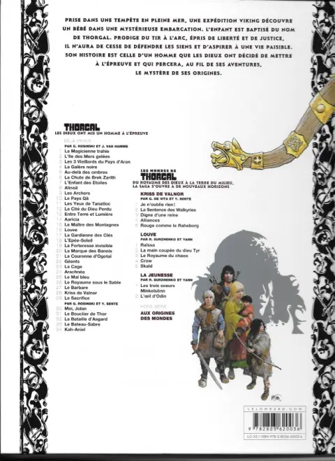 Verso de l'album Thorgal Tome 28 Kriss de Valnor