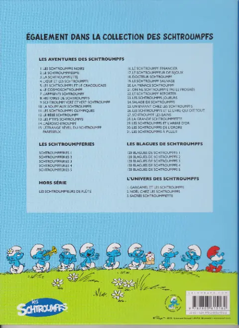 Verso de l'album Les Schtroumpfs Tome 20 La menace Schtroumpf