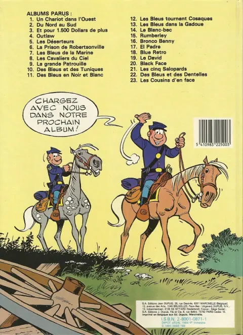 Verso de l'album Les Tuniques Bleues Tome 14 Le blanc-bec