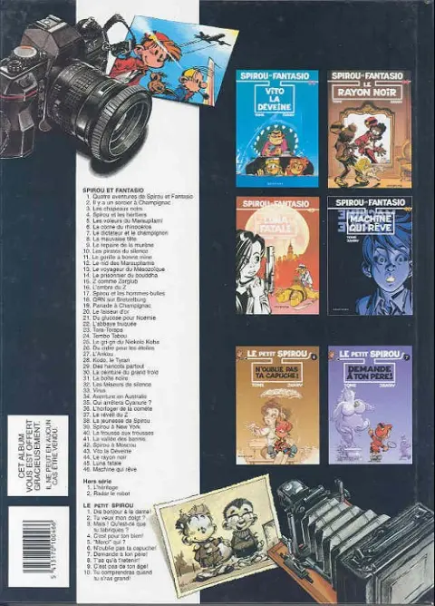 Verso de l'album Spirou et Fantasio Tome 20 Le faiseur d'or