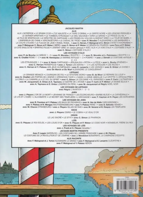 Verso de l'album Lefranc Tome 13 Le vol du Spirit