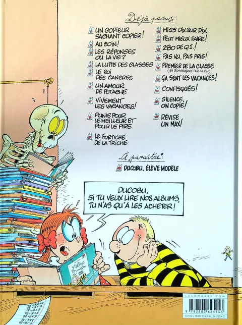 Verso de l'album L'Élève Ducobu Tome 15 Ça sent les vacances !