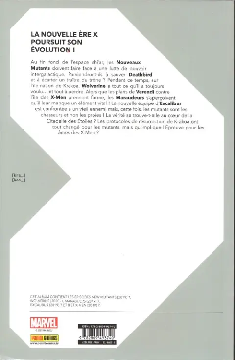 Verso de l'album Dawn of X Volume 07