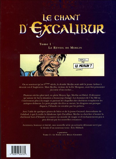 Verso de l'album Le Chant d'Excalibur Tome 1 Le réveil de Merlin