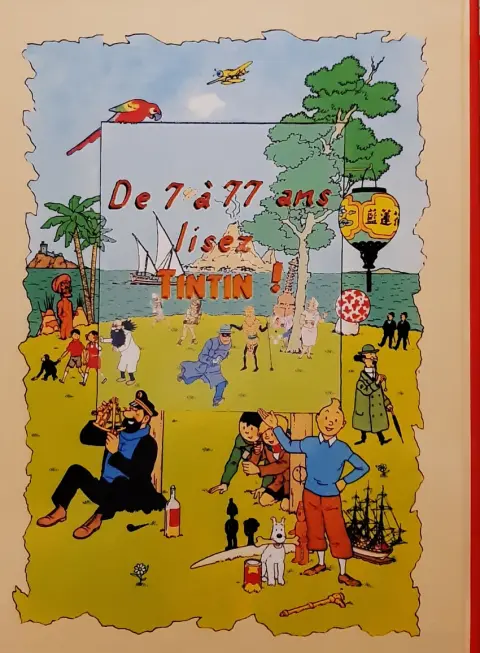 Verso de l'album Tintin Tintin et l'Alph-Art