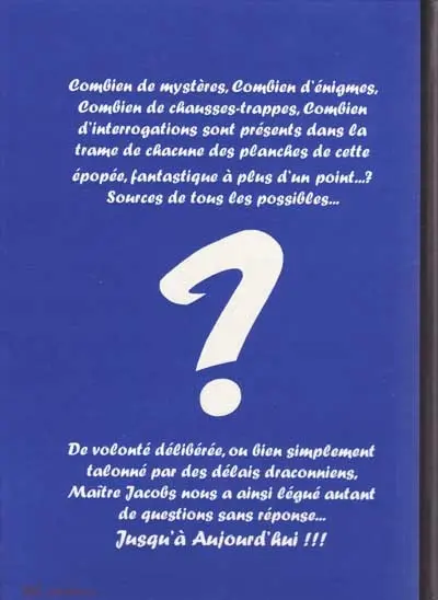 Verso de l'album Les Secrets de l'Espadon