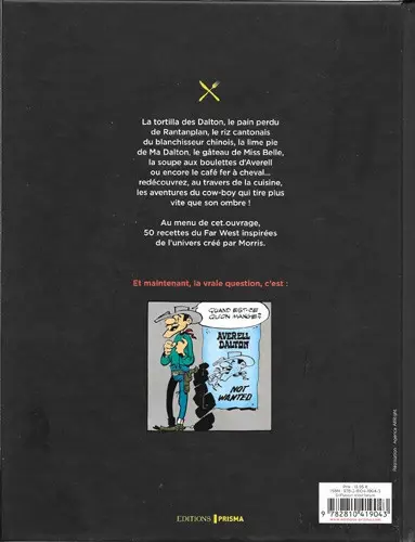 Verso de l'album Lucky Luke Recettes pour bien nourrir son cow-boy