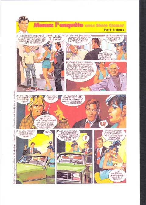 Verso de l'album Menez l'enquête avec Steve Cramer Les mordus de cinéma