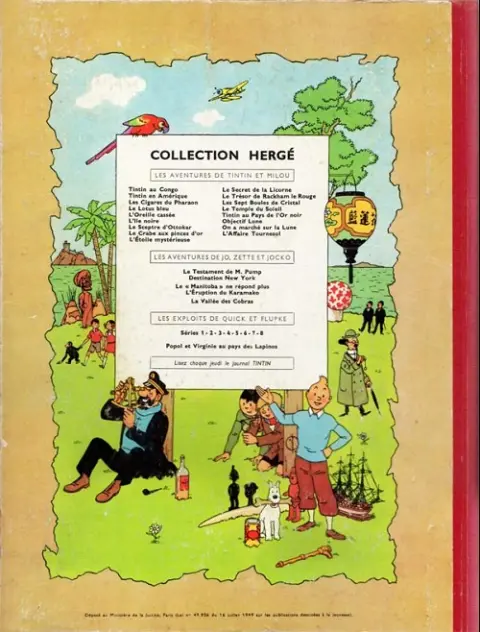 Verso de l'album Tintin Tome 16 Objectif Lune