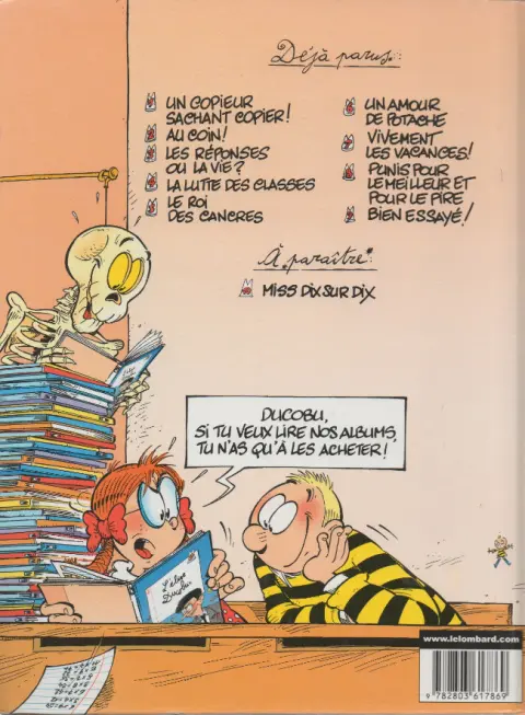 Verso de l'album L'Élève Ducobu Tome 2 Au coin !