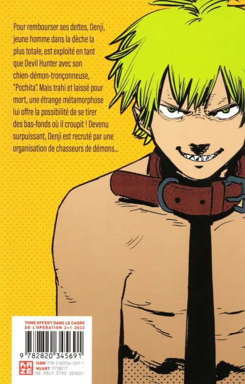 Verso de l'album Chainsaw Man 1 Chien et Tronçonneuse