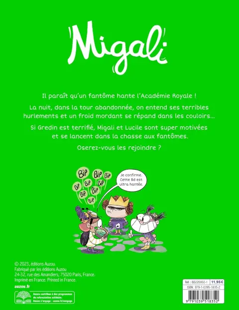 Verso de l'album Migali 5 Chasseurs de trouille !