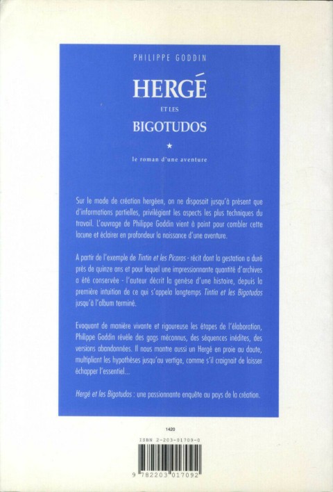 Verso de l'album Hergé et les Bigotudos