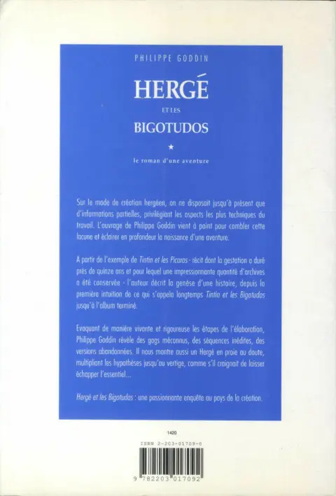 Verso de l'album Hergé et les Bigotudos