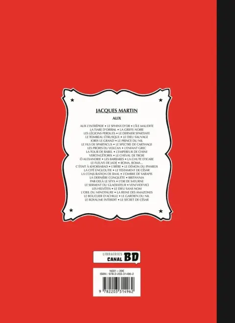 Verso de l'album Alix Tome 45 Le Secret de César