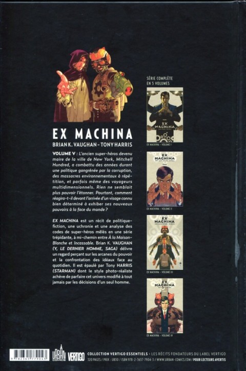 Verso de l'album Ex Machina Tome 5 Volume V