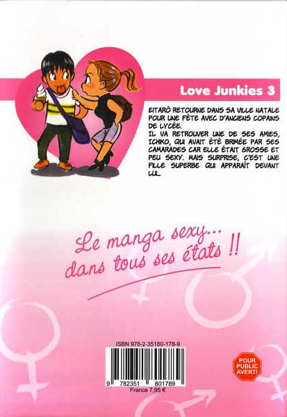 Verso de l'album Love junkies Saison 1 Tome 3