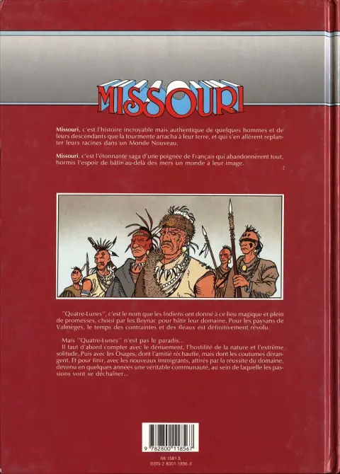 Verso de l'album Missouri Tome 3 Quatre-lunes