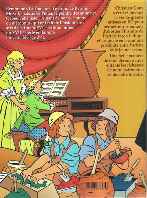 Verso de l'album Petites histoires de l'art racontées aux enfants Tome 1 L'âge d'or : de Verronese à Mozart