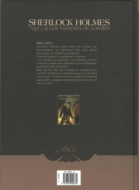 Verso de l'album Sherlock Holmes & Les Vampires de Londres Tome 1 L'appel du sang