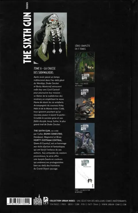 Verso de l'album The Sixth Gun Tome 6 La Chasse des Skinwalkers
