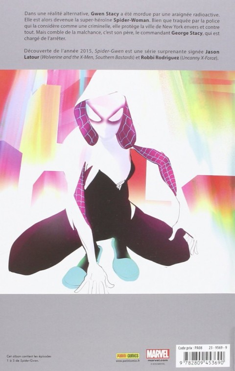 Verso de l'album Spider-Gwen Tome 1 Ennemie publique ?