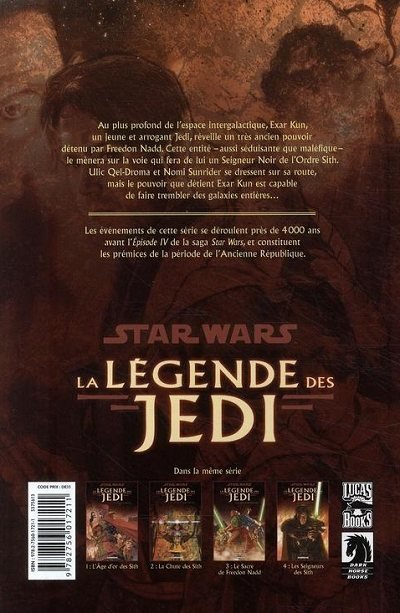 Verso de l'album Star Wars - La légende des Jedi Tome 4 Les Seigneurs des Sith