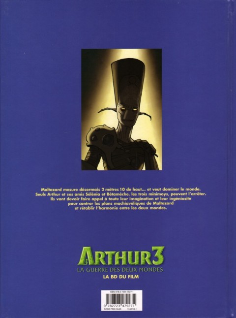 Verso de l'album Arthur et la vengeance de Maltazard Tome 3 La Guerre des deux mondes