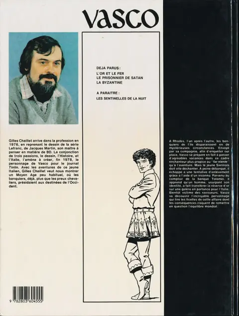Verso de l'album Vasco Tome 3 La Byzantine