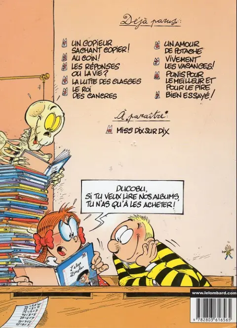 Verso de l'album L'Élève Ducobu Tome 7 Vivement les vacances !